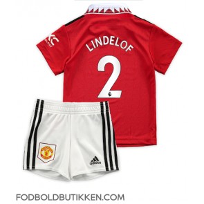Manchester United Victor Lindelof #2 Hjemmebanetrøje Børn 2022-23 Kortærmet (+ Korte bukser)